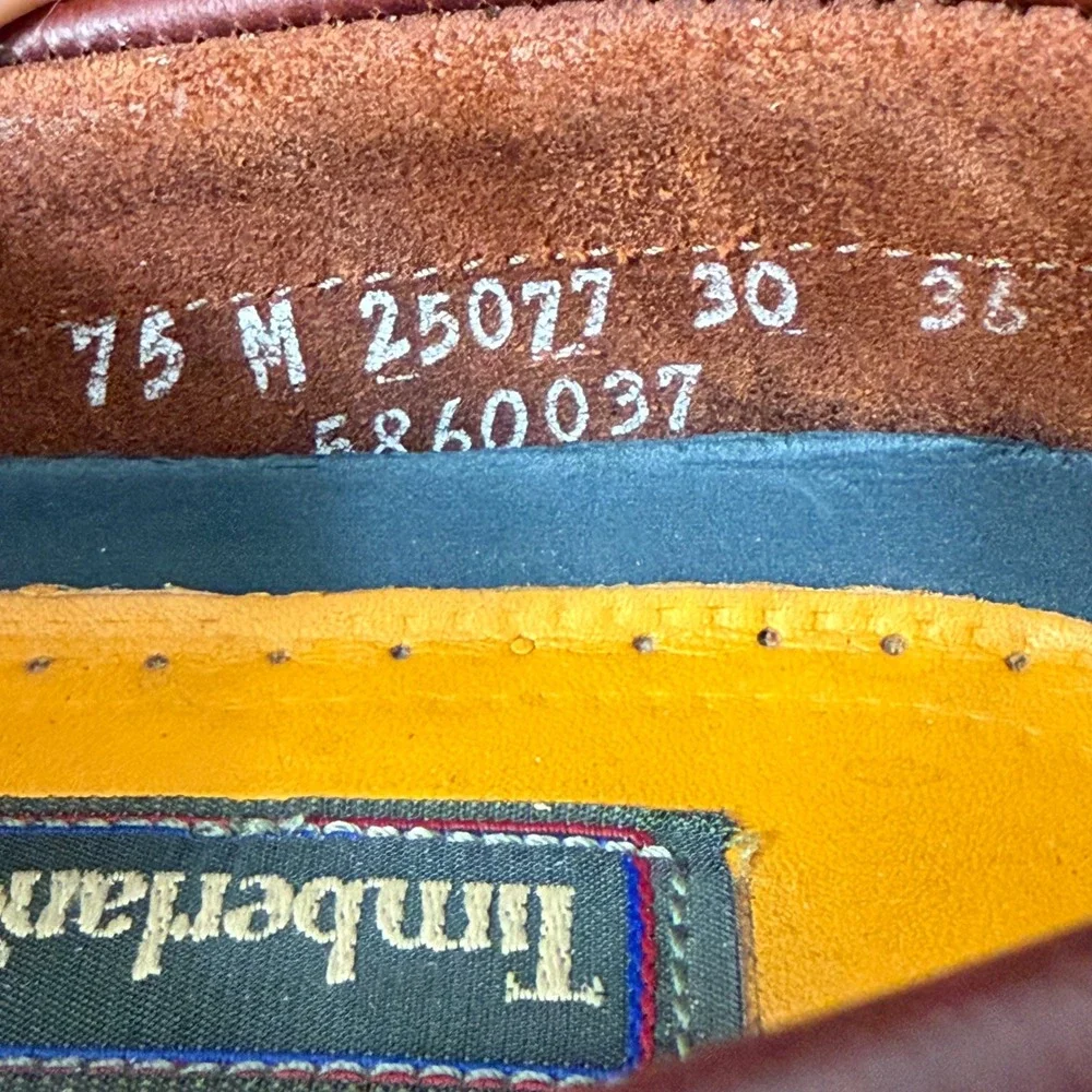 Timberland Mens 7.5 M Burgundy Brown Leather Boat Shoes 25077 Deck Shoes Loafers